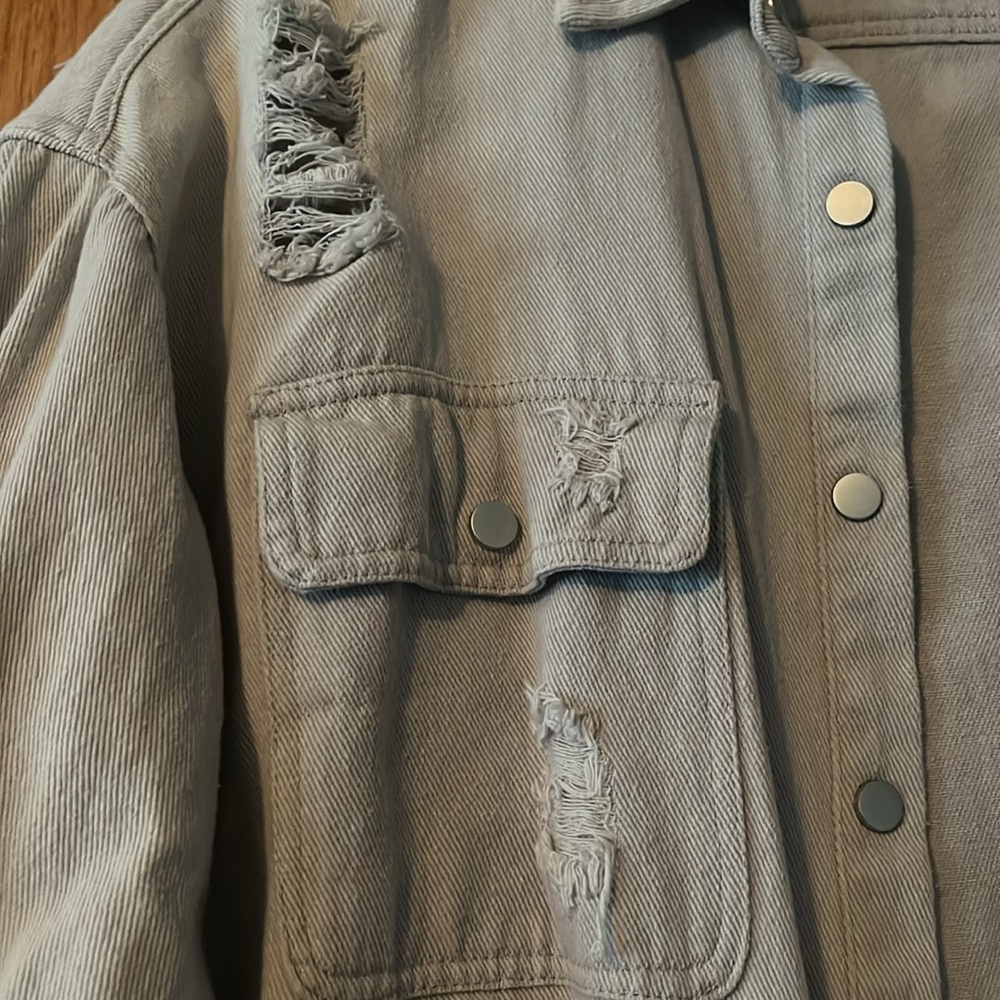 Distressed Shacket - Picture 2 of 2